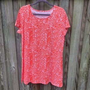 Hiho Orange and White T-Shirt Dress in size Extra Large